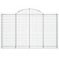 vidaXL Συρματοκιβώτια Τοξωτά 2 τεμ. 200x30x120/140 εκ. Γαλβαν. Ατσάλι