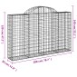 vidaXL Συρματοκιβώτια Τοξωτά 4 τεμ. 200x30x120/140 εκ. Γαλβαν. Ατσάλι