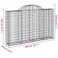 vidaXL Συρματοκιβώτια Τοξωτά 5 τεμ. 200x30x120/140 εκ. Γαλβαν. Ατσάλι