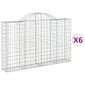 vidaXL Συρματοκιβώτια Τοξωτά 6 τεμ. 200x30x120/140 εκ. Γαλβαν. Ατσάλι