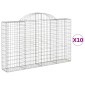 vidaXL Συρματοκιβώτια Τοξωτά 10 τεμ. 200x30x120/140 εκ. Γαλβαν. Ατσάλι