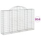 vidaXL Συρματοκιβώτια Τοξωτά 14 τεμ. 200x30x120/140 εκ. Γαλβαν. Ατσάλι