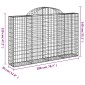 vidaXL Συρματοκιβώτια Τοξωτά 25 τεμ. 200x30x120/140 εκ. Γαλβαν. Ατσάλι