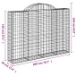 vidaXL Συρματοκιβώτια Τοξωτά 2 τεμ. 200x30x140/160 εκ. Γαλβαν. Ατσάλι