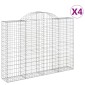 vidaXL Συρματοκιβώτια Τοξωτά 4 τεμ. 200x30x140/160 εκ. Γαλβαν. Ατσάλι