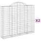 vidaXL Συρματοκιβώτια Τοξωτά 2 τεμ. 200x30x160/180 εκ. Γαλβαν. Ατσάλι