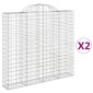 vidaXL Συρματοκιβώτια Τοξωτά 2 τεμ. 200x30x180/200 εκ. Γαλβαν. Ατσάλι