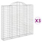 vidaXL Συρματοκιβώτια Τοξωτά 3 τεμ. 200x30x180/200 εκ. Γαλβαν. Ατσάλι