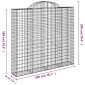 vidaXL Συρματοκιβώτια Τοξωτά 3 τεμ. 200x30x180/200 εκ. Γαλβαν. Ατσάλι