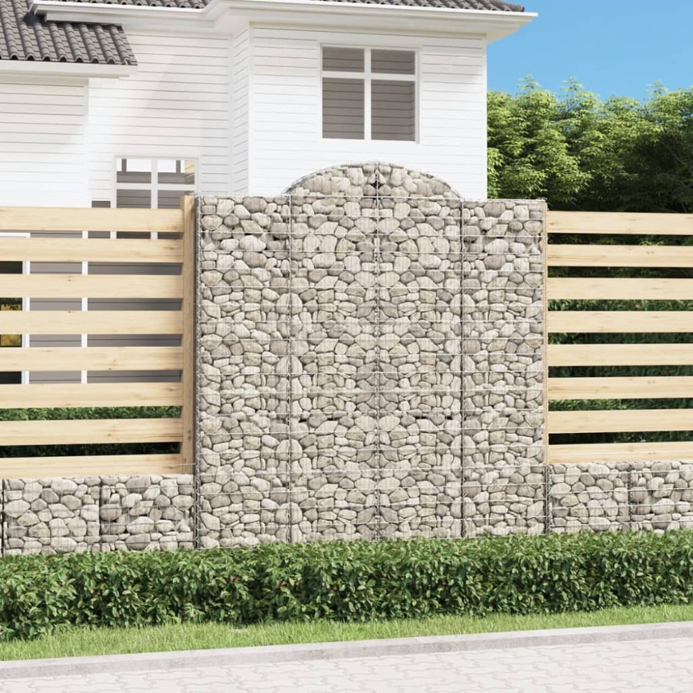 vidaXL Συρματοκιβώτια Τοξωτά 4 τεμ. 200x30x220/240 εκ. Γαλβαν. Ατσάλι