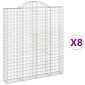 vidaXL Συρματοκιβώτια Τοξωτά 8 τεμ. 200x30x220/240 εκ. Γαλβαν. Ατσάλι