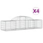 vidaXL Συρματοκιβώτια Τοξωτά 4 τεμ. 200x50x40/60 εκ. Γαλβαν. Ατσάλι