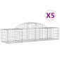 vidaXL Συρματοκιβώτια Τοξωτά 5 τεμ. 200x50x40/60 εκ. Γαλβαν. Ατσάλι
