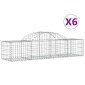 vidaXL Συρματοκιβώτια Τοξωτά 6 τεμ. 200x50x40/60 εκ. Γαλβαν. Ατσάλι