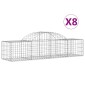 vidaXL Συρματοκιβώτια Τοξωτά 8 τεμ. 200x50x40/60 εκ. Γαλβαν. Ατσάλι