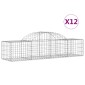 vidaXL Συρματοκιβώτια Τοξωτά 12 τεμ. 200x50x40/60 εκ. Γαλβαν. Ατσάλι
