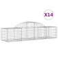 vidaXL Συρματοκιβώτια Τοξωτά 14 τεμ. 200x50x40/60 εκ. Γαλβαν. Ατσάλι