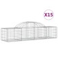 vidaXL Συρματοκιβώτια Τοξωτά 15 τεμ. 200x50x40/60 εκ. Γαλβαν. Ατσάλι