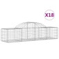 vidaXL Συρματοκιβώτια Τοξωτά 18 τεμ. 200x50x40/60 εκ. Γαλβαν. Ατσάλι