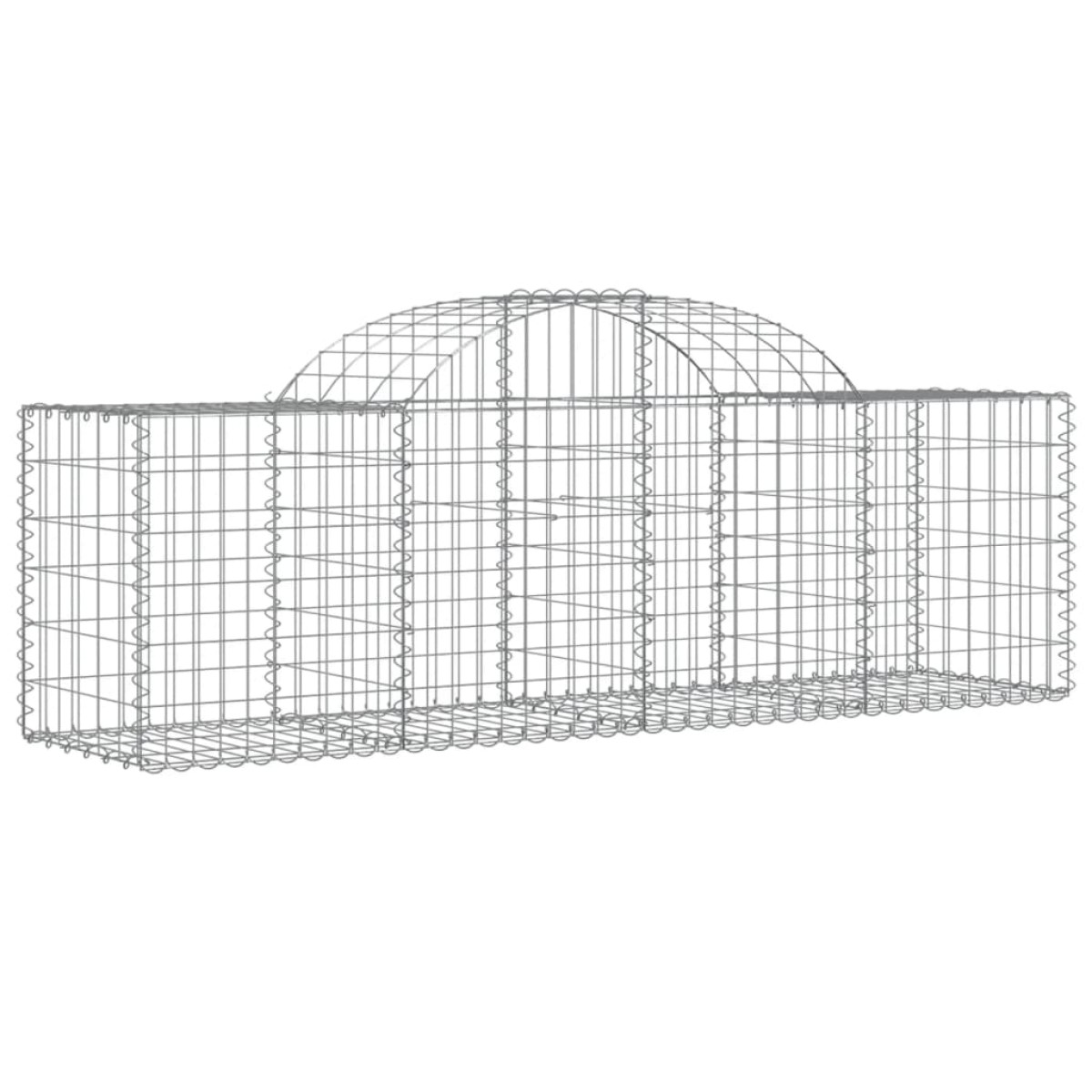 vidaXL Συρματοκιβώτια Τοξωτά 2 τεμ. 200x50x60/80 εκ. Γαλβαν. Ατσάλι