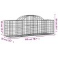 vidaXL Συρματοκιβώτια Τοξωτά 2 τεμ. 200x50x60/80 εκ. Γαλβαν. Ατσάλι