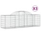 vidaXL Συρματοκιβώτια Τοξωτά 3 τεμ. 200x50x60/80 εκ. Γαλβαν. Ατσάλι