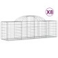 vidaXL Συρματοκιβώτια Τοξωτά 8 τεμ. 200x50x60/80 εκ. Γαλβαν. Ατσάλι