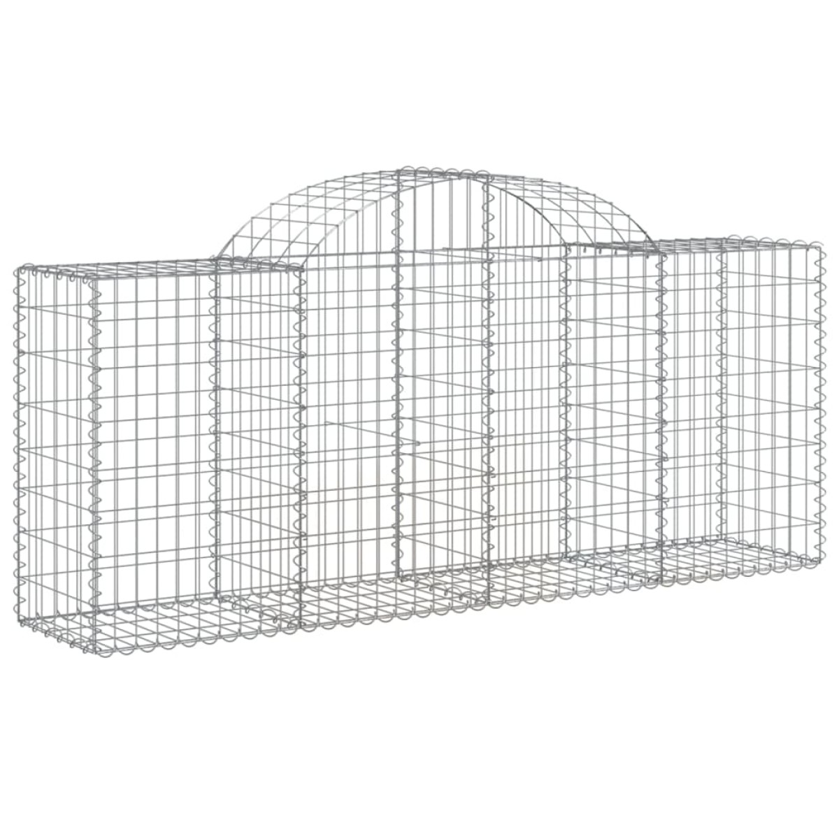 vidaXL Συρματοκιβώτια Τοξωτά 2 τεμ. 200x50x80/100 εκ. Γαλβαν. Ατσάλι