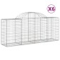 vidaXL Συρματοκιβώτια Τοξωτά 6 τεμ. 200x50x80/100 εκ. Γαλβαν. Ατσάλι