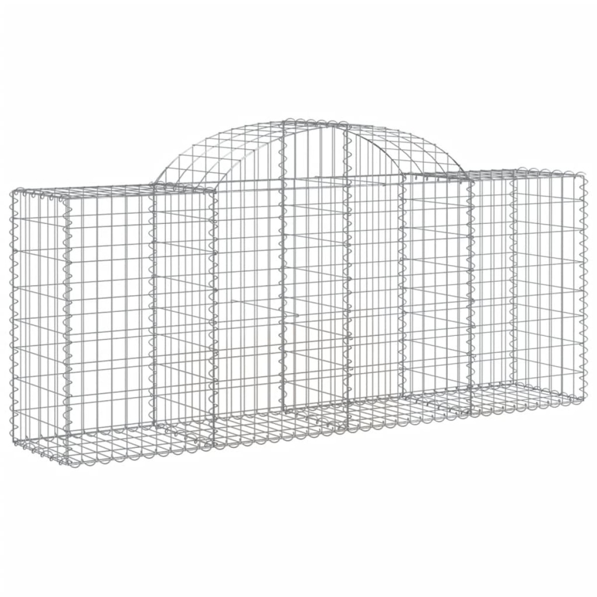 vidaXL Συρματοκιβώτια Τοξωτά 7 τεμ. 200x50x80/100 εκ. Γαλβαν. Ατσάλι