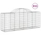 vidaXL Συρματοκιβώτια Τοξωτά 11 τεμ. 200x50x80/100 εκ. Γαλβαν. Ατσάλι