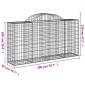 vidaXL Συρματοκιβώτια Τοξωτά 4 τεμ. 200x50x100/120 εκ. Γαλβαν. Ατσάλι