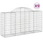 vidaXL Συρματοκιβώτια Τοξωτά 9 τεμ. 200x50x100/120 εκ. Γαλβαν. Ατσάλι
