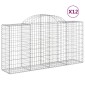vidaXL Συρματοκιβώτια Τοξωτά 12 τεμ. 200x50x100/120 εκ. Γαλβαν. Ατσάλι
