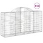 vidaXL Συρματοκιβώτια Τοξωτά 14 τεμ. 200x50x100/120 εκ. Γαλβαν. Ατσάλι