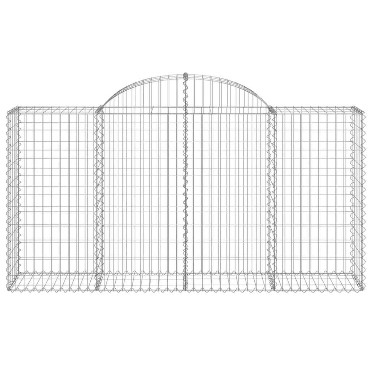 vidaXL Συρματοκιβώτια Τοξωτά 18 τεμ. 200x50x100/120 εκ. Γαλβαν. Ατσάλι