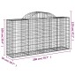vidaXL Συρματοκιβώτια Τοξωτά 18 τεμ. 200x50x100/120 εκ. Γαλβαν. Ατσάλι
