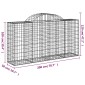 vidaXL Συρματοκιβώτια Τοξωτά 20 τεμ. 200x50x100/120 εκ. Γαλβαν. Ατσάλι