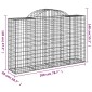 vidaXL Συρματοκιβώτια Τοξωτά 3 τεμ. 200x50x120/140 εκ. Γαλβαν. Ατσάλι