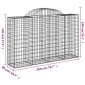 vidaXL Συρματοκιβώτια Τοξωτά 7 τεμ. 200x50x120/140 εκ. Γαλβαν. Ατσάλι