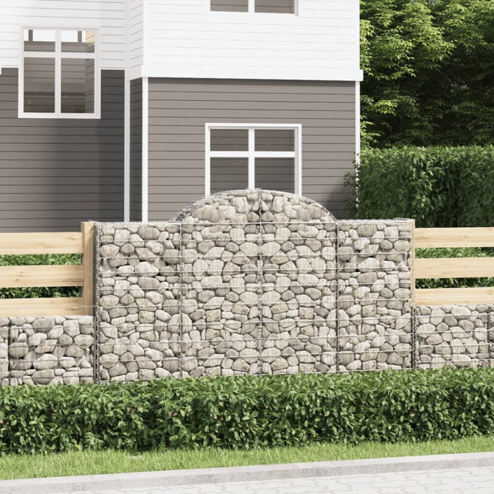 vidaXL Συρματοκιβώτια Τοξωτά 9 τεμ. 200x50x120/140 εκ. Γαλβαν. Ατσάλι