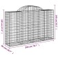 vidaXL Συρματοκιβώτια Τοξωτά 40 τεμ. 200x50x120/140 εκ. Γαλβαν. Ατσάλι