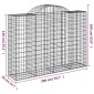 vidaXL Συρματοκιβώτια Τοξωτά 4 τεμ. 200x50x140/160 εκ. Γαλβαν. Ατσάλι