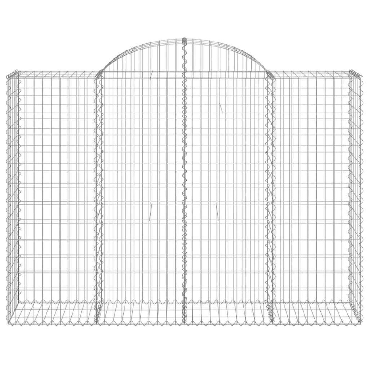 vidaXL Συρματοκιβώτια Τοξωτά 5 τεμ. 200x50x140/160 εκ. Γαλβαν. Ατσάλι