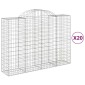 vidaXL Συρματοκιβώτια Τοξωτά 20 τεμ. 200x50x140/160 εκ. Γαλβαν. Ατσάλι