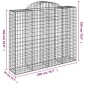 vidaXL Συρματοκιβώτια Τοξωτά 3 τεμ. 200x50x160/180 εκ. Γαλβαν. Ατσάλι