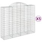 vidaXL Συρματοκιβώτια Τοξωτά 5 τεμ. 200x50x160/180 εκ. Γαλβαν. Ατσάλι