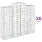 vidaXL Συρματοκιβώτια Τοξωτά 8 τεμ. 200x50x160/180 εκ. Γαλβαν. Ατσάλι
