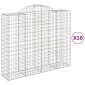 vidaXL Συρματοκιβώτια Τοξωτά 10 τεμ. 200x50x160/180 εκ. Γαλβαν. Ατσάλι