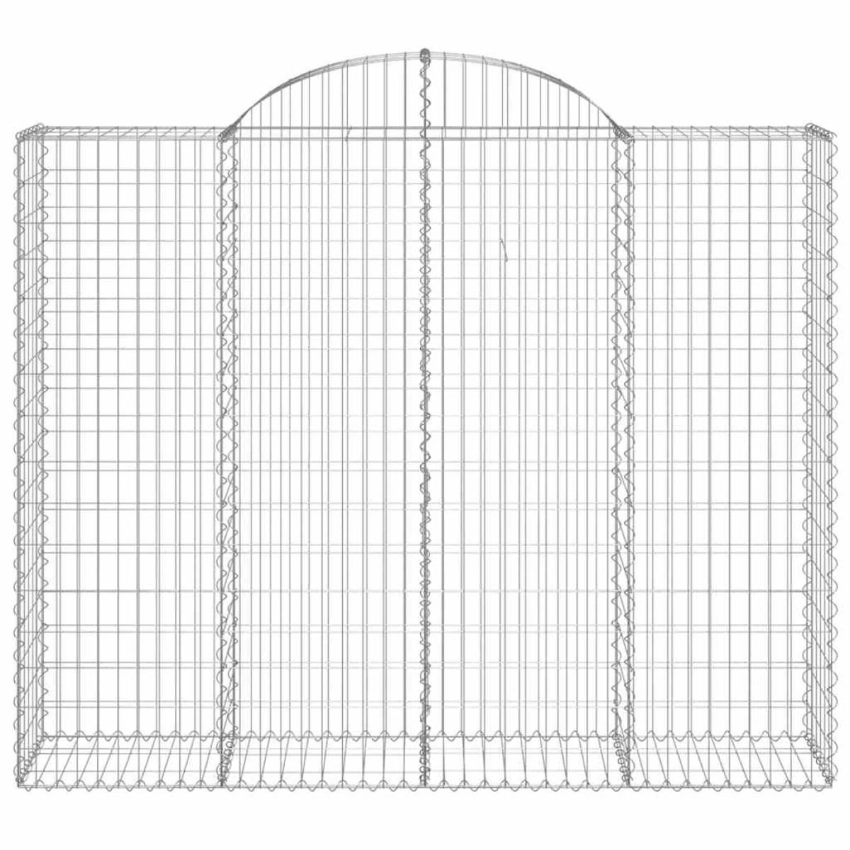 vidaXL Συρματοκιβώτια Τοξωτά 15 τεμ. 200x50x160/180 εκ. Γαλβαν. Ατσάλι